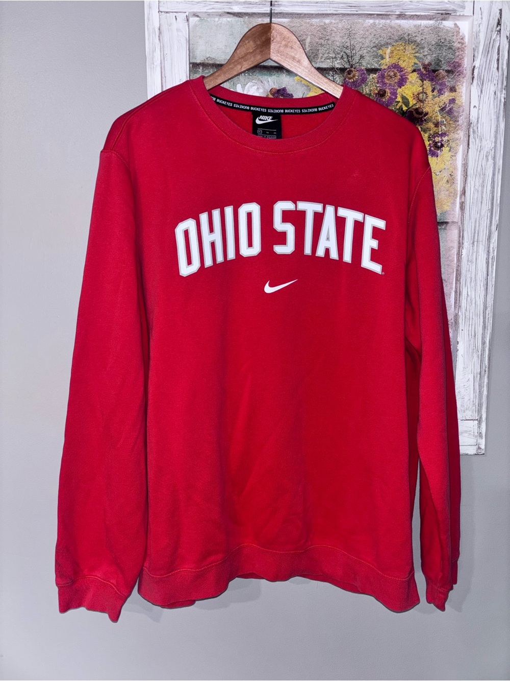 Nike Ohio State Buckeyes Sweatshirt Red Crewneck NCAA XL